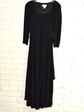 Black Long Sleeve Crepe Evening Dress - Fully Lined - Size 6 - Brand MENU
